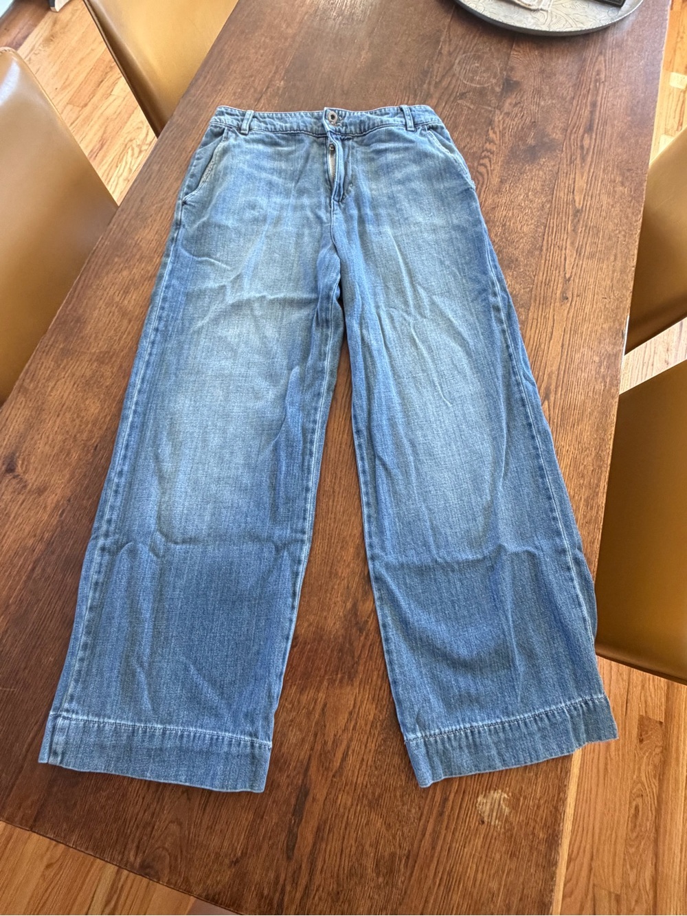 Bella Dahl Washed Blue Wide Leg Denim Jeans